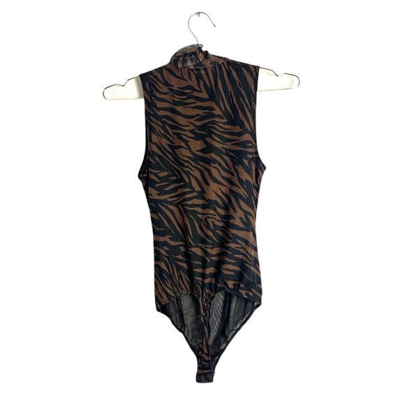 Free People Semi Sheer Animal Print Thong Bodysuit Size S - Picture 4 of 4